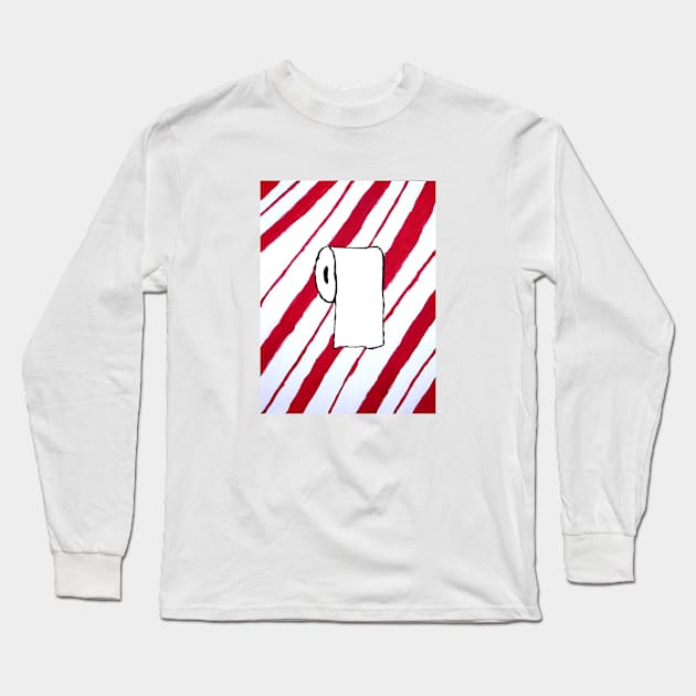 Candy Cane Toilet Paper Long Sleeve T-Shirt by JadedAlice